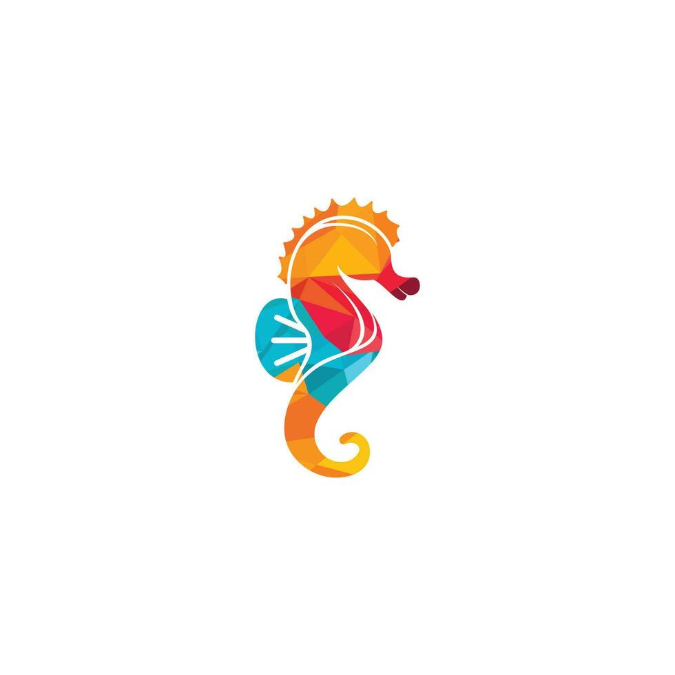 diseño de logotipo de vector de caballo de mar.