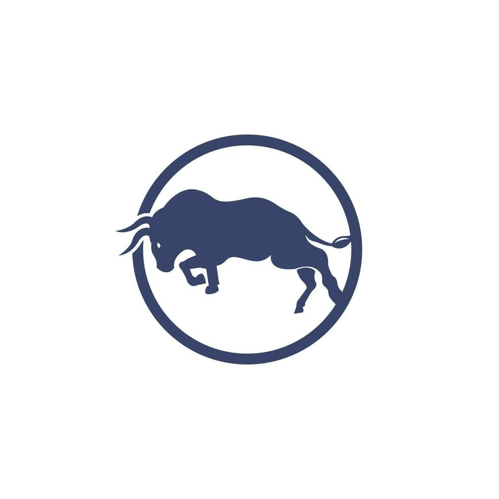 Bull vector logo design. Simple animal vector logo design template.