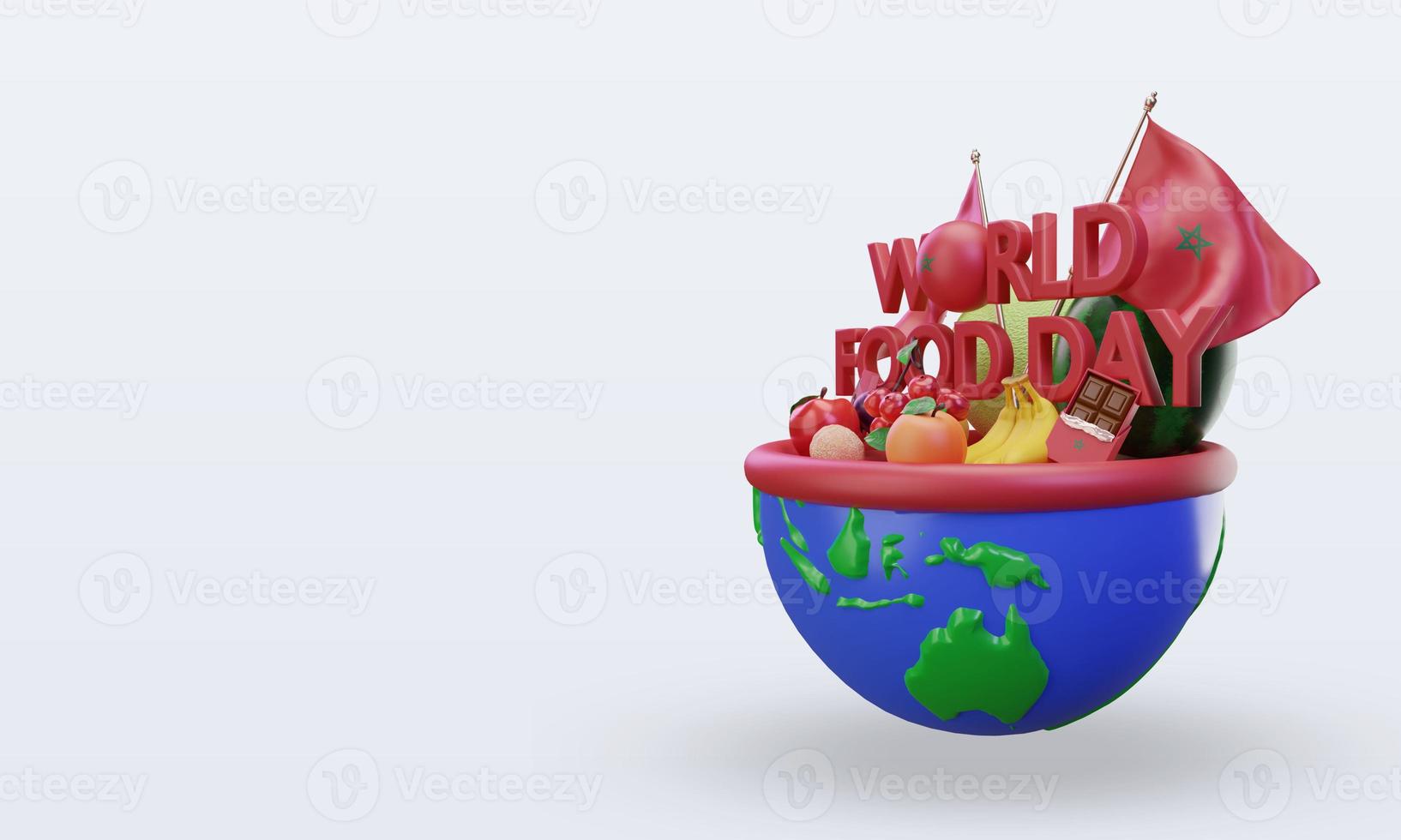 3d World Food Day Morocco rendering right view photo