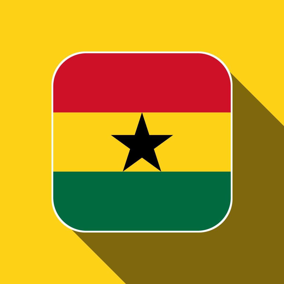 Ghana flag, official colors. Vector illustration.