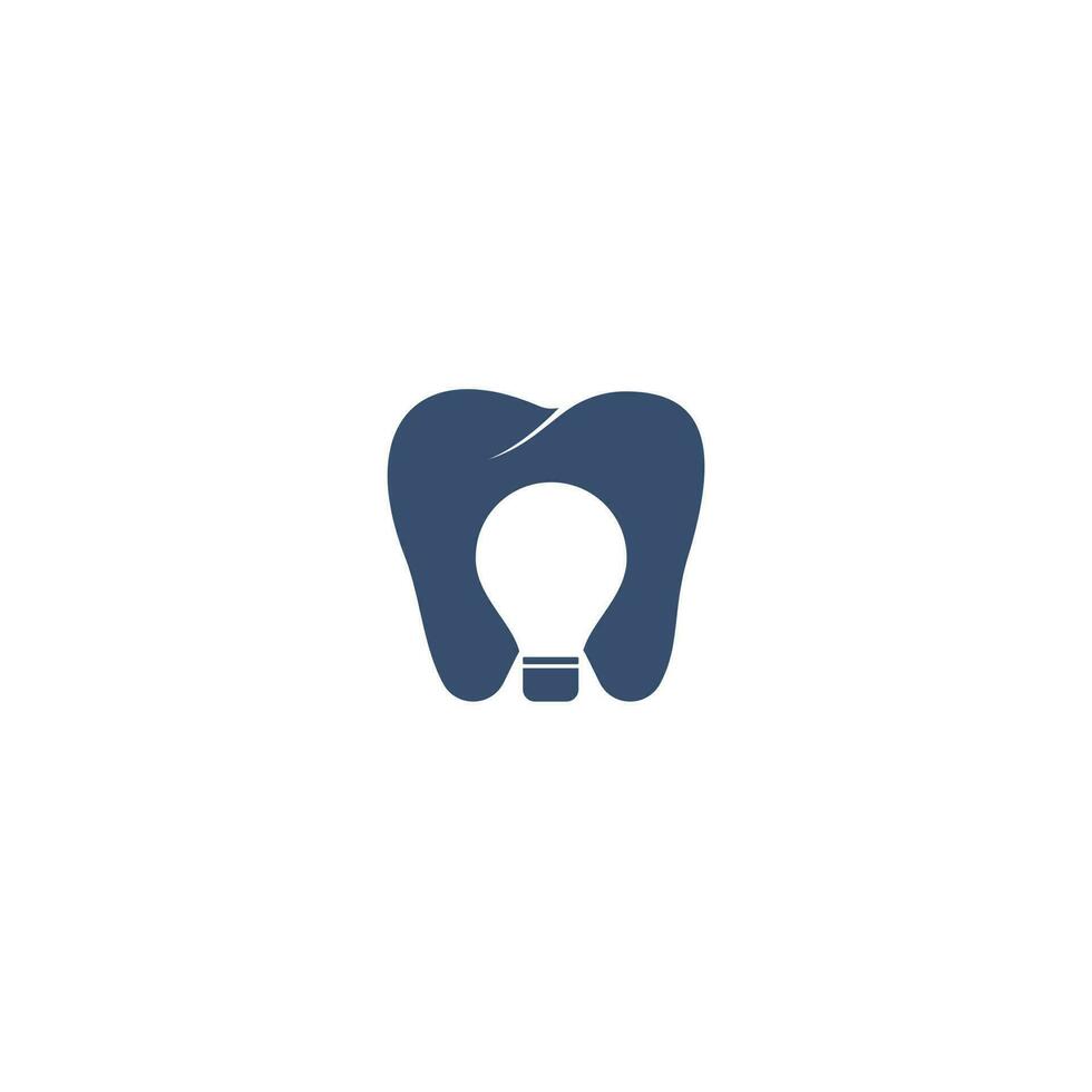 Dental Ideas vector logo design. Tooth and Light Bulb logo concept.