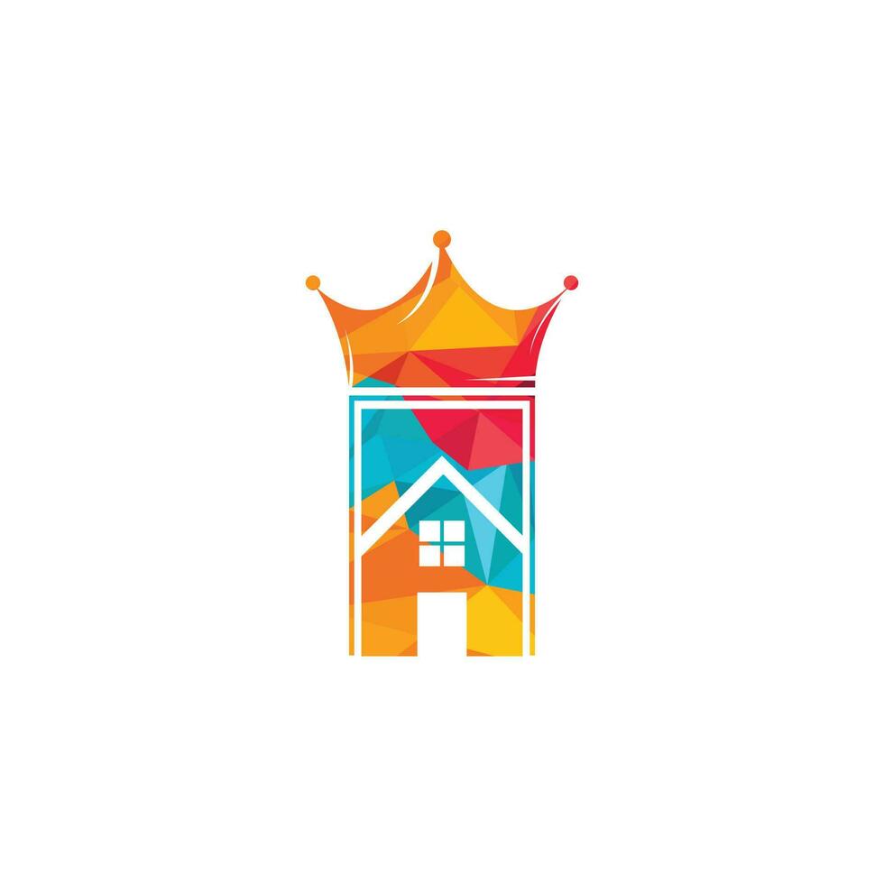 Home king vector logo design. Creative home and crown vector logo design concept.