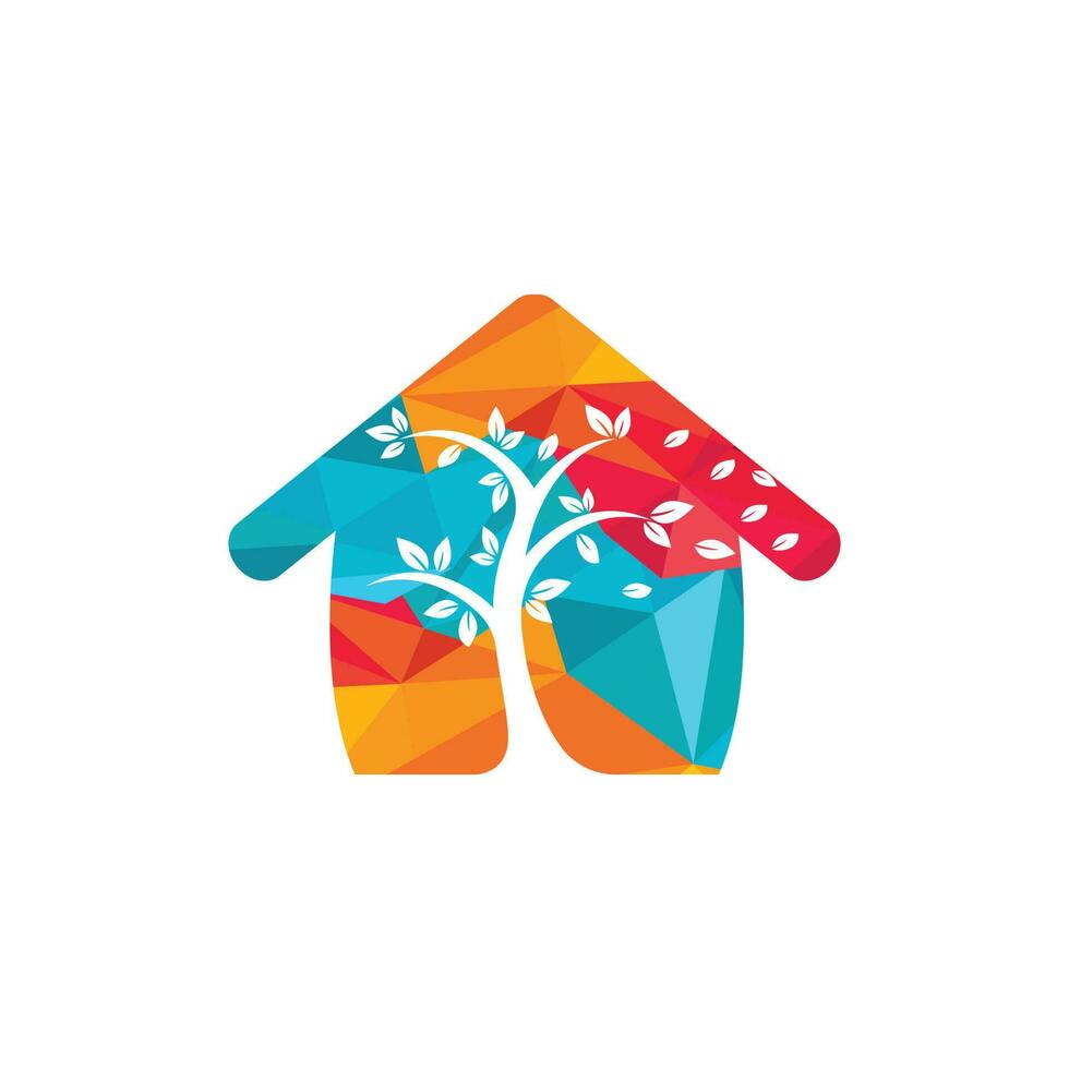 Tree house logo design. Minimal tree house logo company and business. Eco House vector design template.