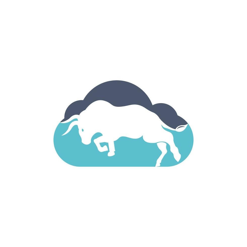 Bull cloud shape vector logo design.