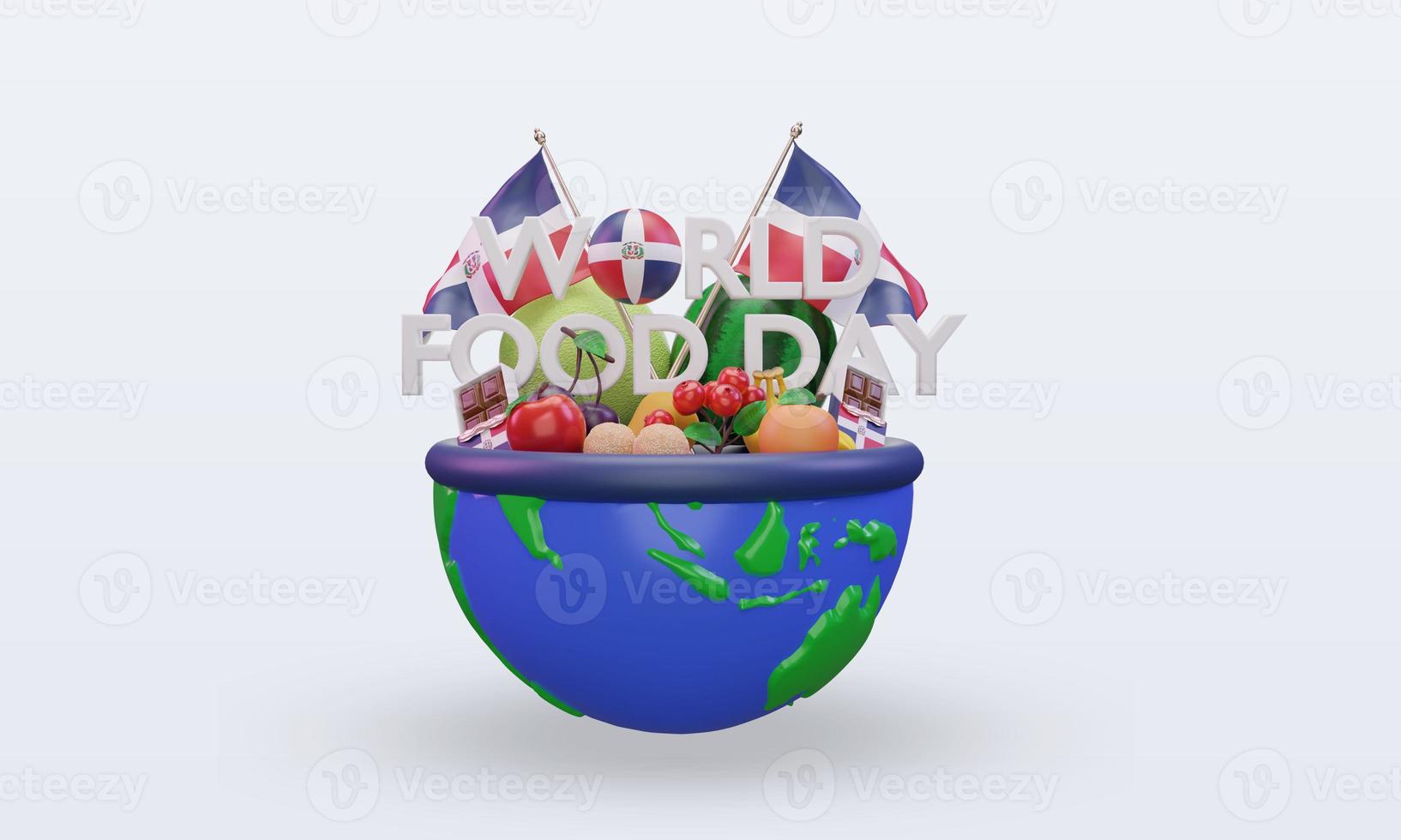 3d World Food Day Dominican Republic rendering front view photo