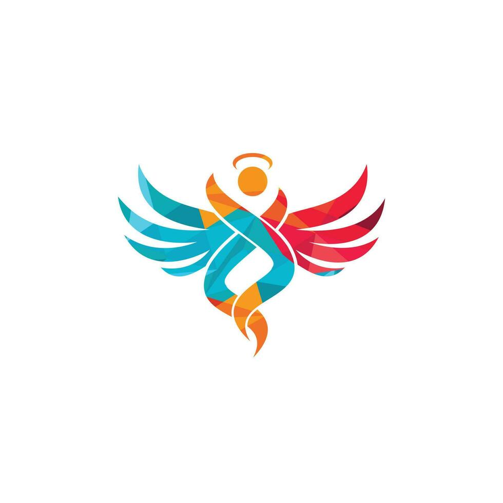 Abstract Angel Vector Logo Design. Represents the Concept of religion, kindness and charity.