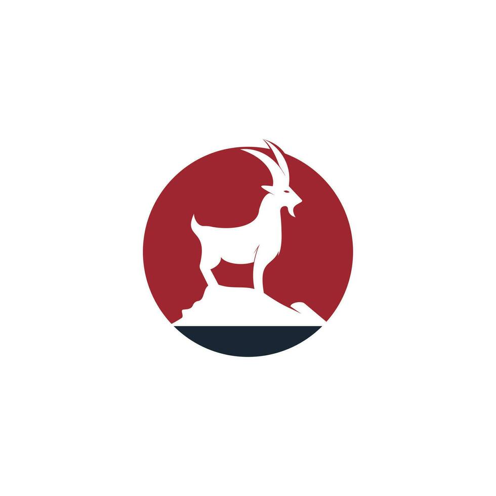 Goat Simple Logo Template Design. Mountain goat vector logo design.