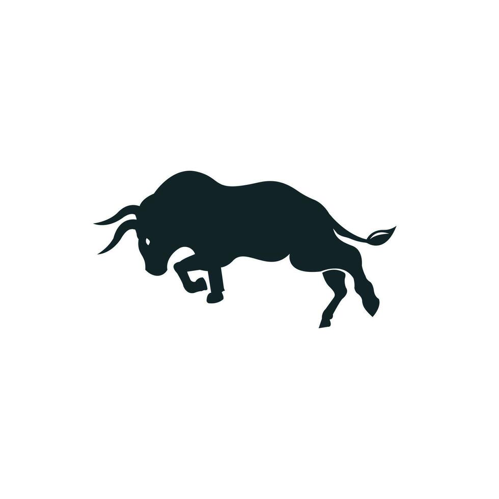 diseño de logotipo de vector de toro. plantilla de diseño de logotipo de vector animal simple.