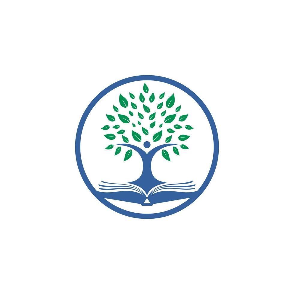 diseño del logotipo del árbol humano. diseño de logotipo de educación líder. vector