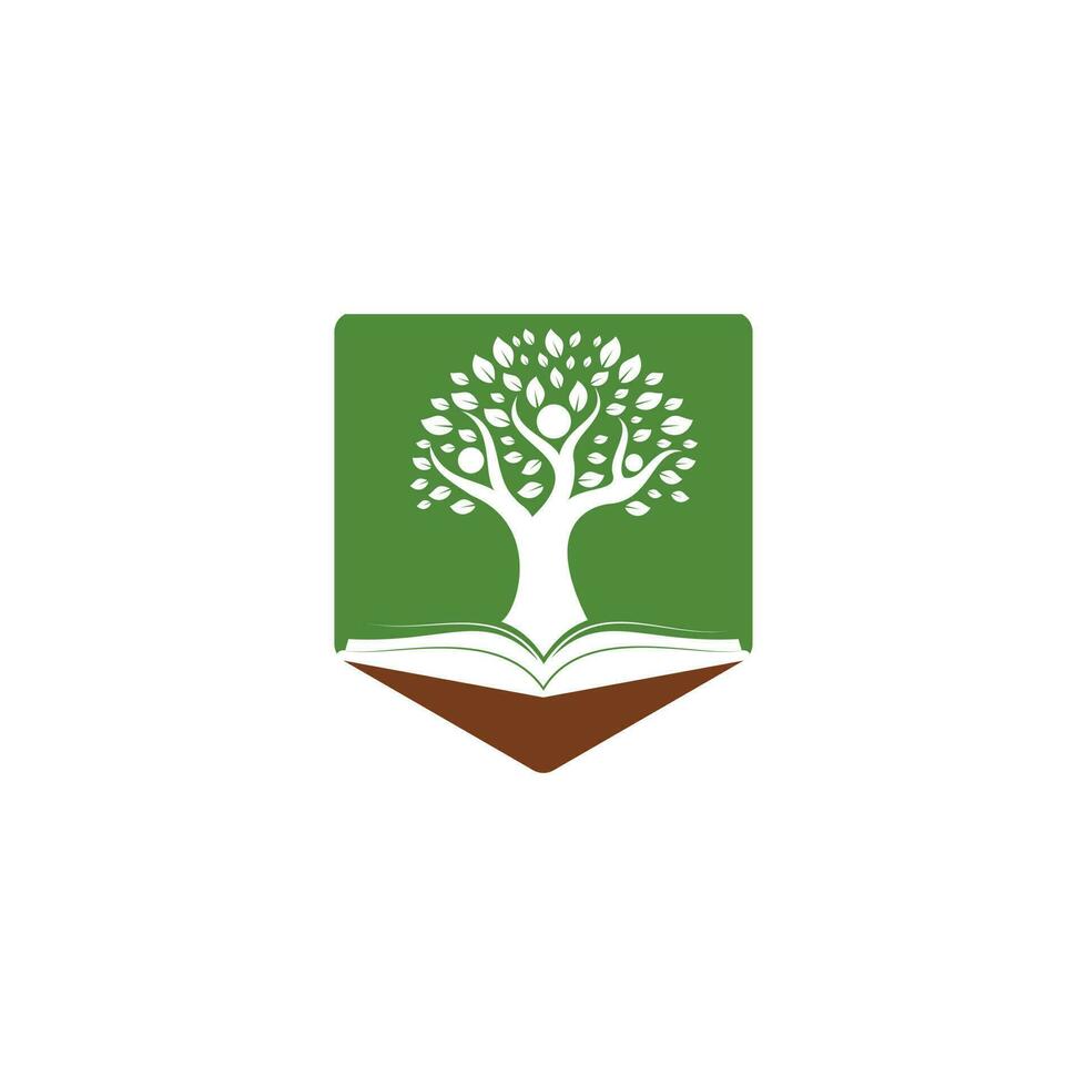 Human tree logo design. Leader education logo design. vector