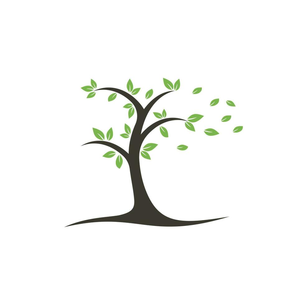 Tree logo design. Minimalist green tree logo symbol. vector