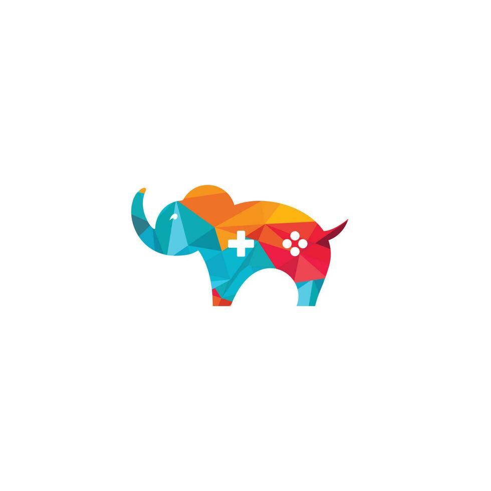 Elephant game console logo design. vector