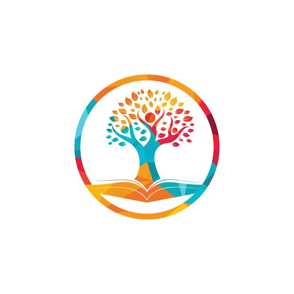 diseño del logotipo del árbol humano. diseño de logotipo de educación líder. vector