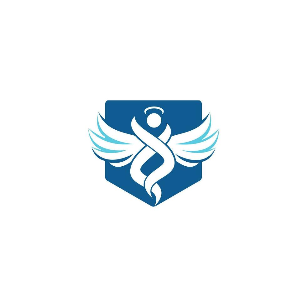 Abstract Angel Vector Logo Design. Represents the Concept of religion, kindness and charity.