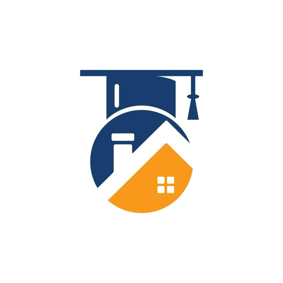 diseño del logotipo de educación escolar de la casa. plantilla de logotipo de alojamiento para estudiantes. vector