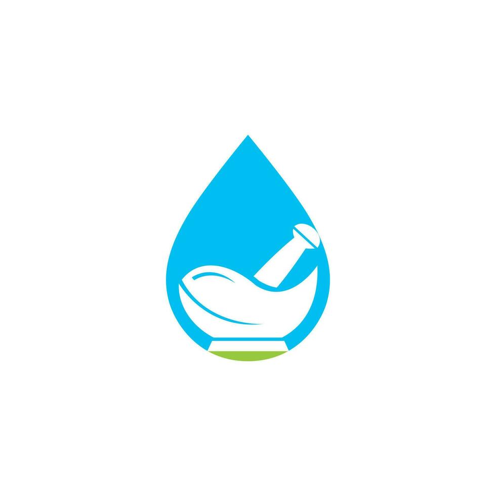 diseño de logotipo de vector de farmacia de gota de agua.