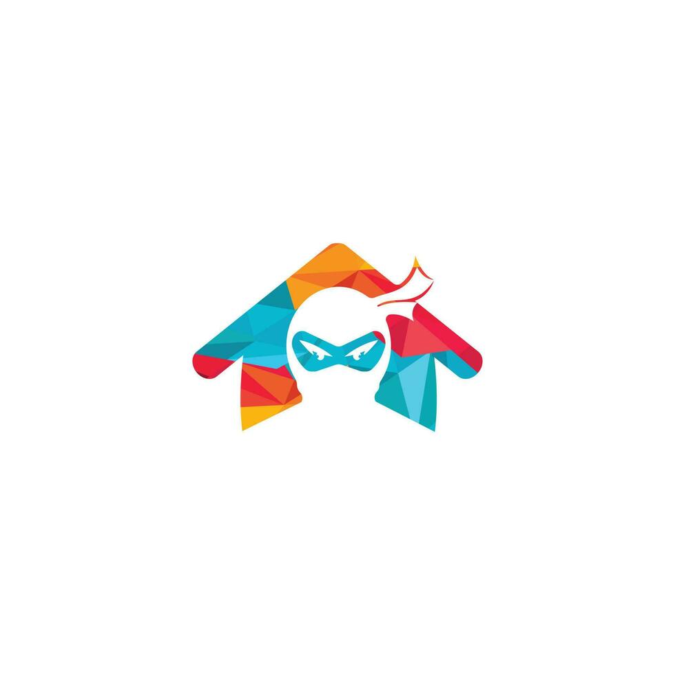 Ninja House vector logo design.