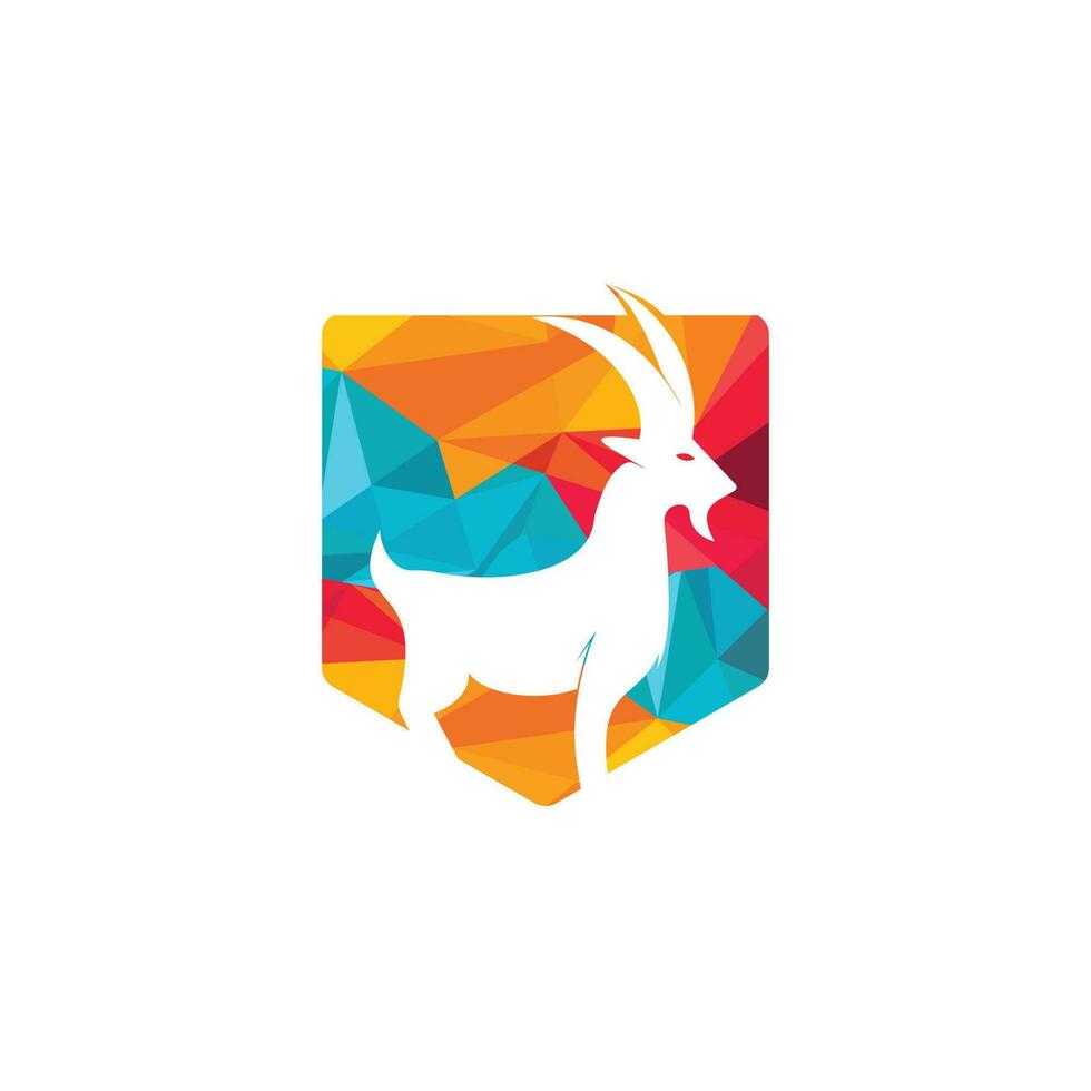 Goat Simple Logo Template Design. Mountain goat vector logo design.
