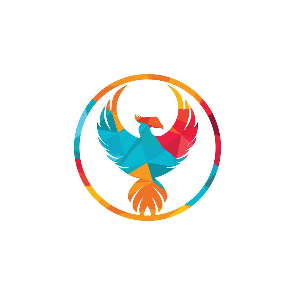 Phoenix logo design. Creative logo of mythological bird. vector