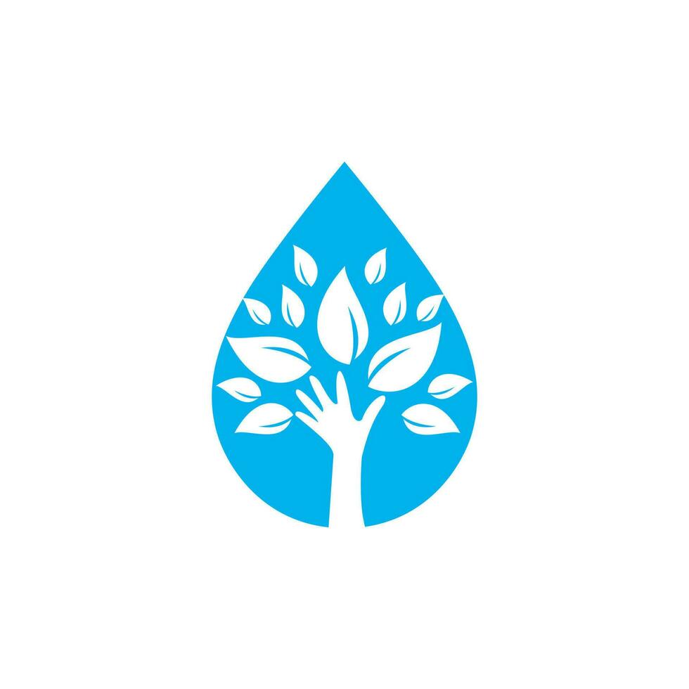 diseño del logotipo del vector de cuidado del agua. plantilla de diseño de logotipo de naturaleza.