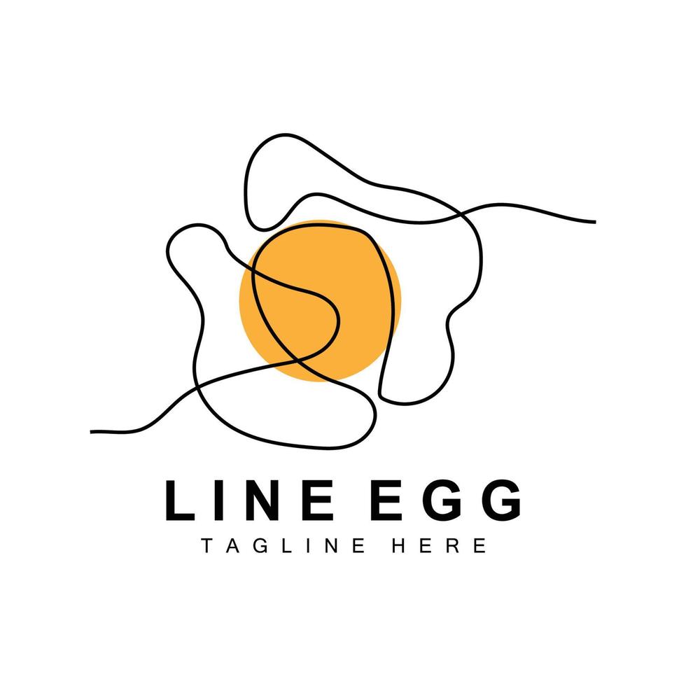 Egg logo design template. Natural Food Vector Of Egg Laying Animals. Line Art Design Logotype.