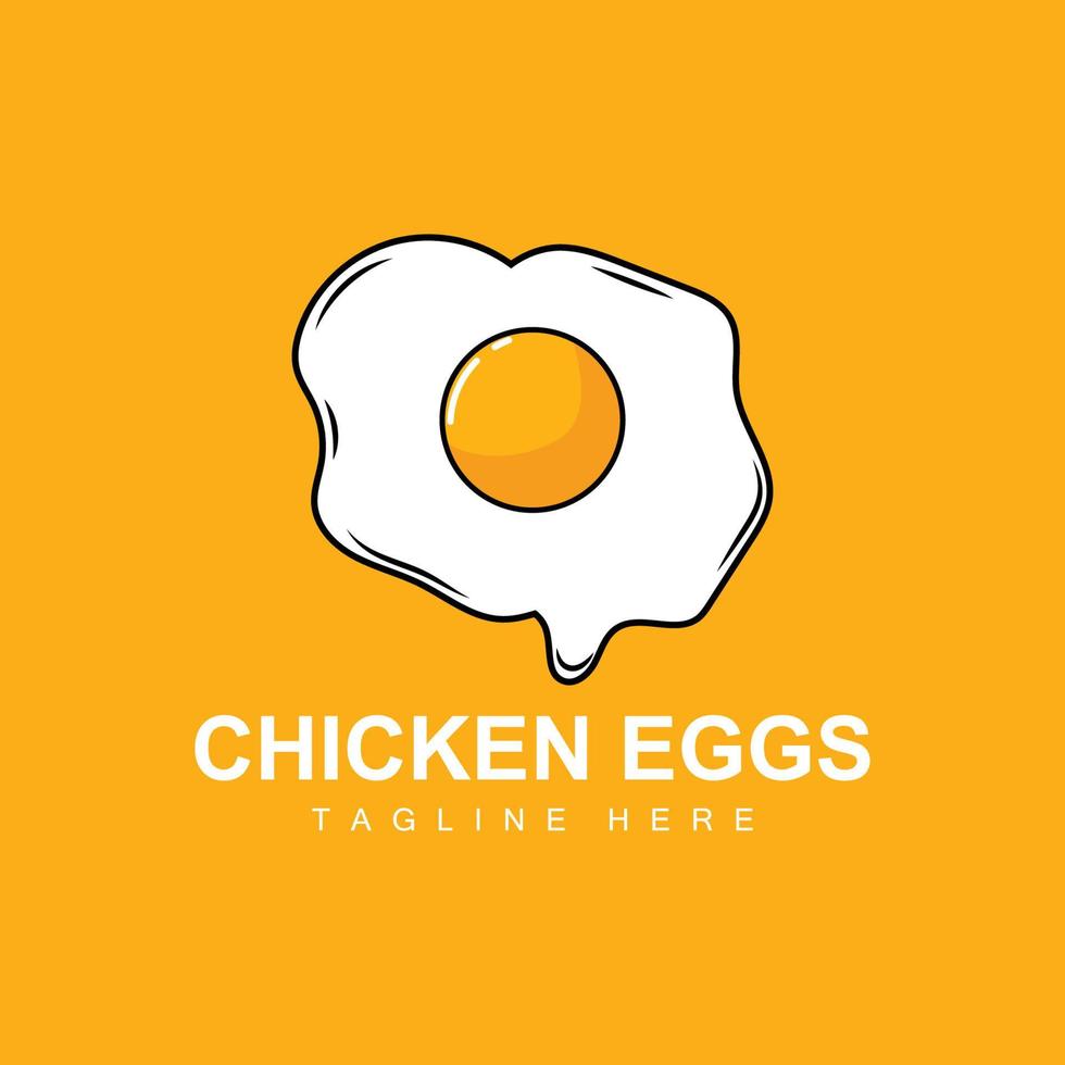 Egg logo design template. Natural Food Vector Of Egg Laying Animals. Line Art Design Logotype.