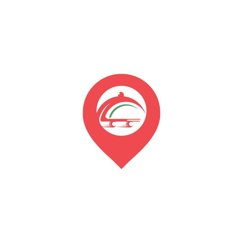 Pin food delivery Map location. Delivery logo concept. vector