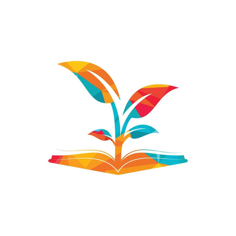 Tree With Book Education Logo Template. vector