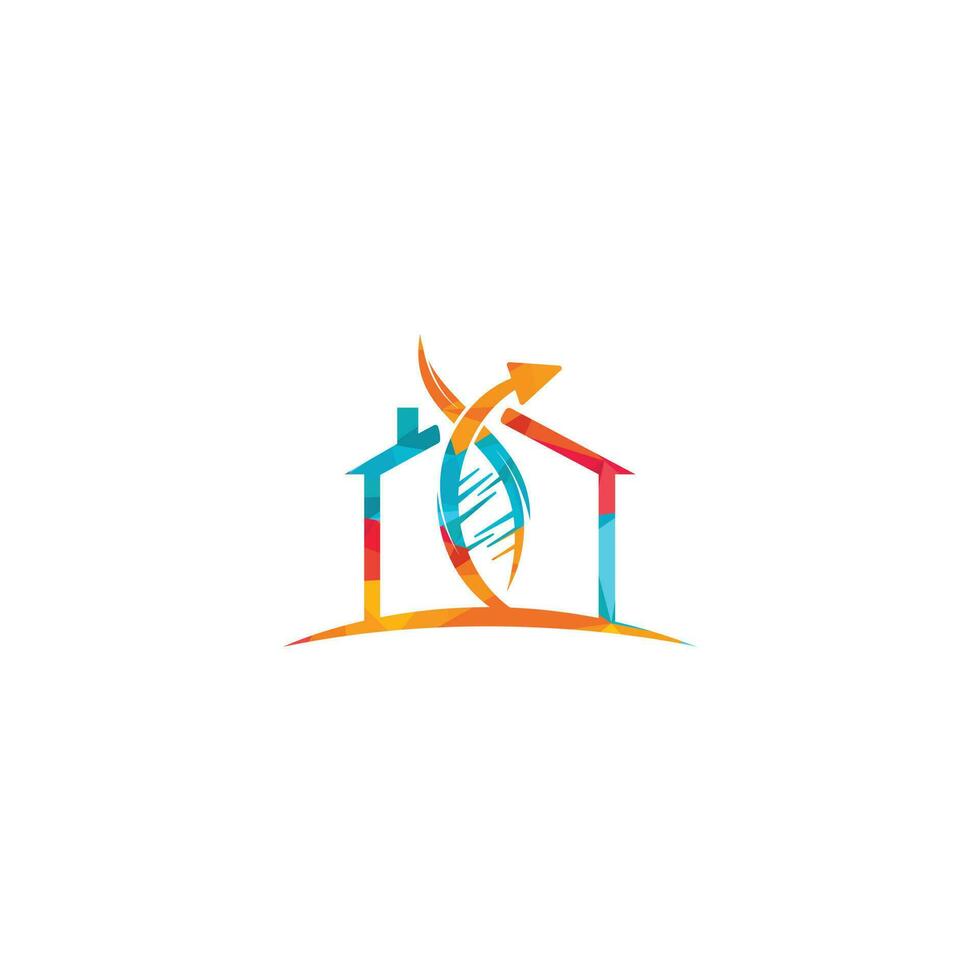 DNA home logo vector design. Health care logo design.