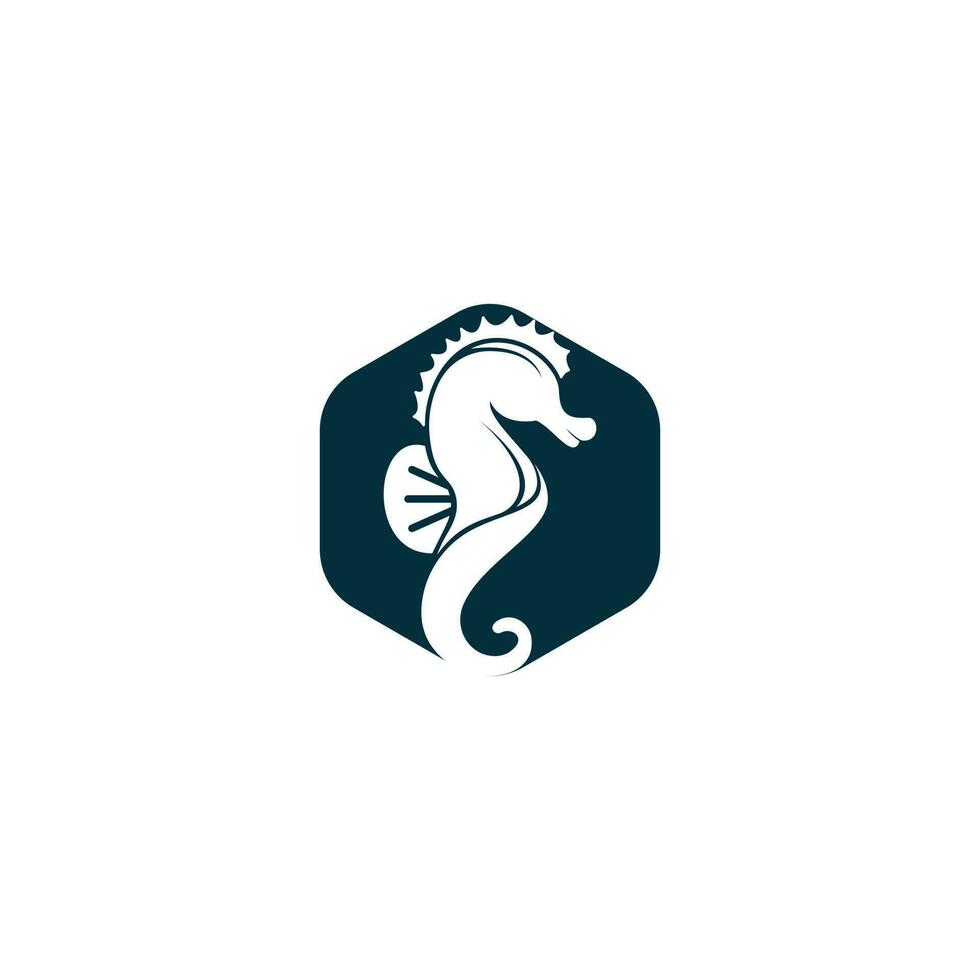 Sea Horse vector logo design.