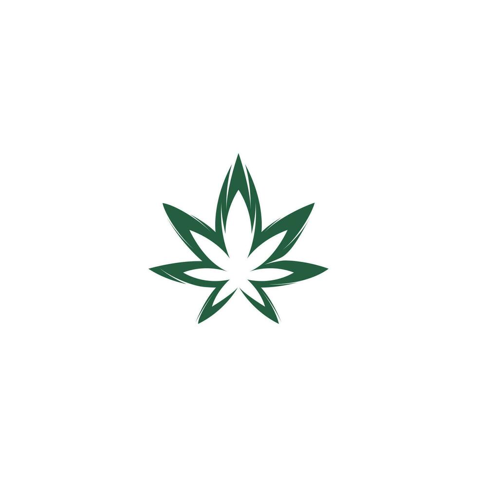 Cannabis leaf logo design. Marijuana leaf logo design template vector illustration.