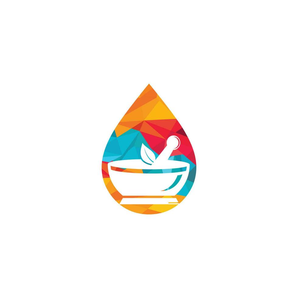 diseño de logotipo de vector de farmacia de gota de agua.