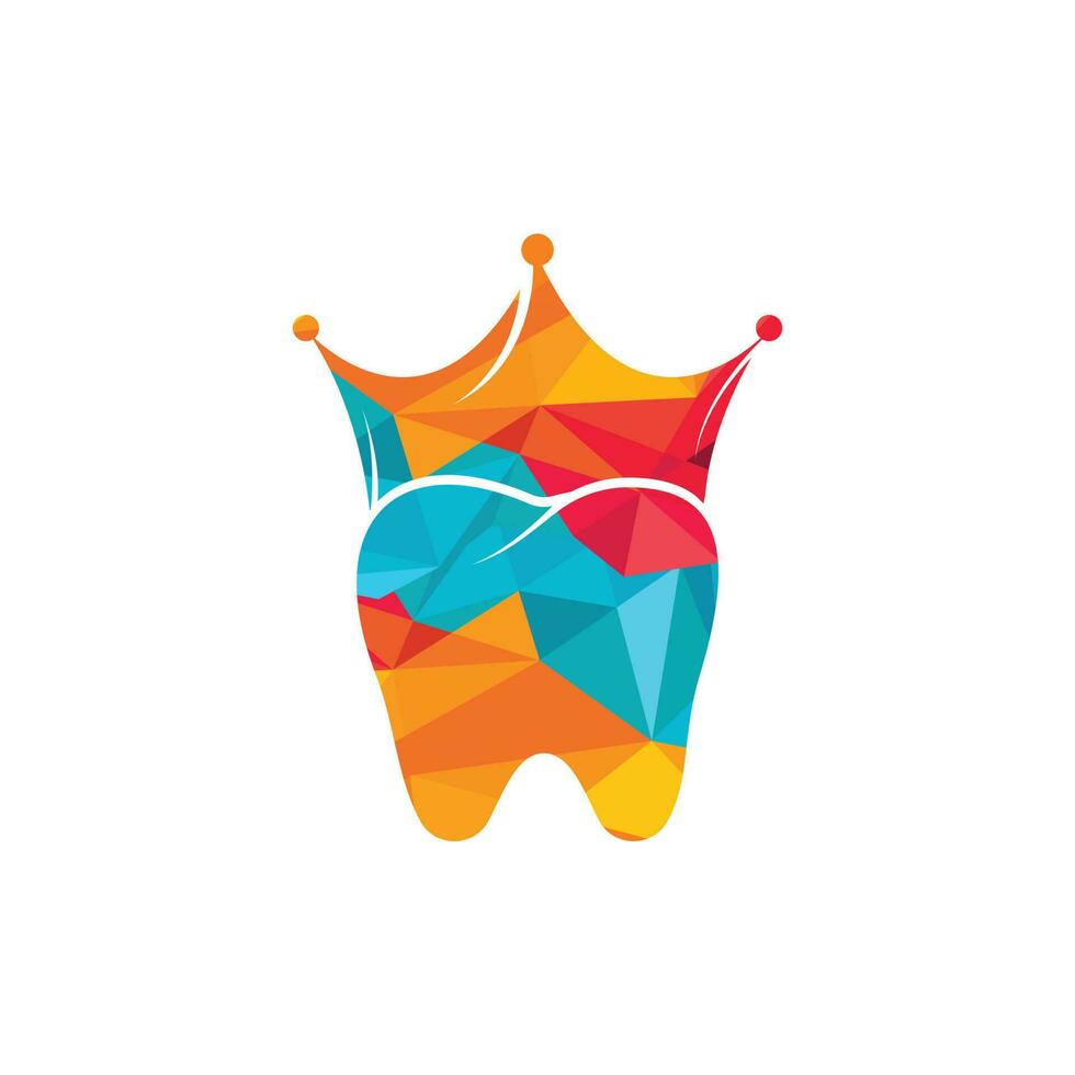 Dental king vector logo design. Tooth and crown icon design.