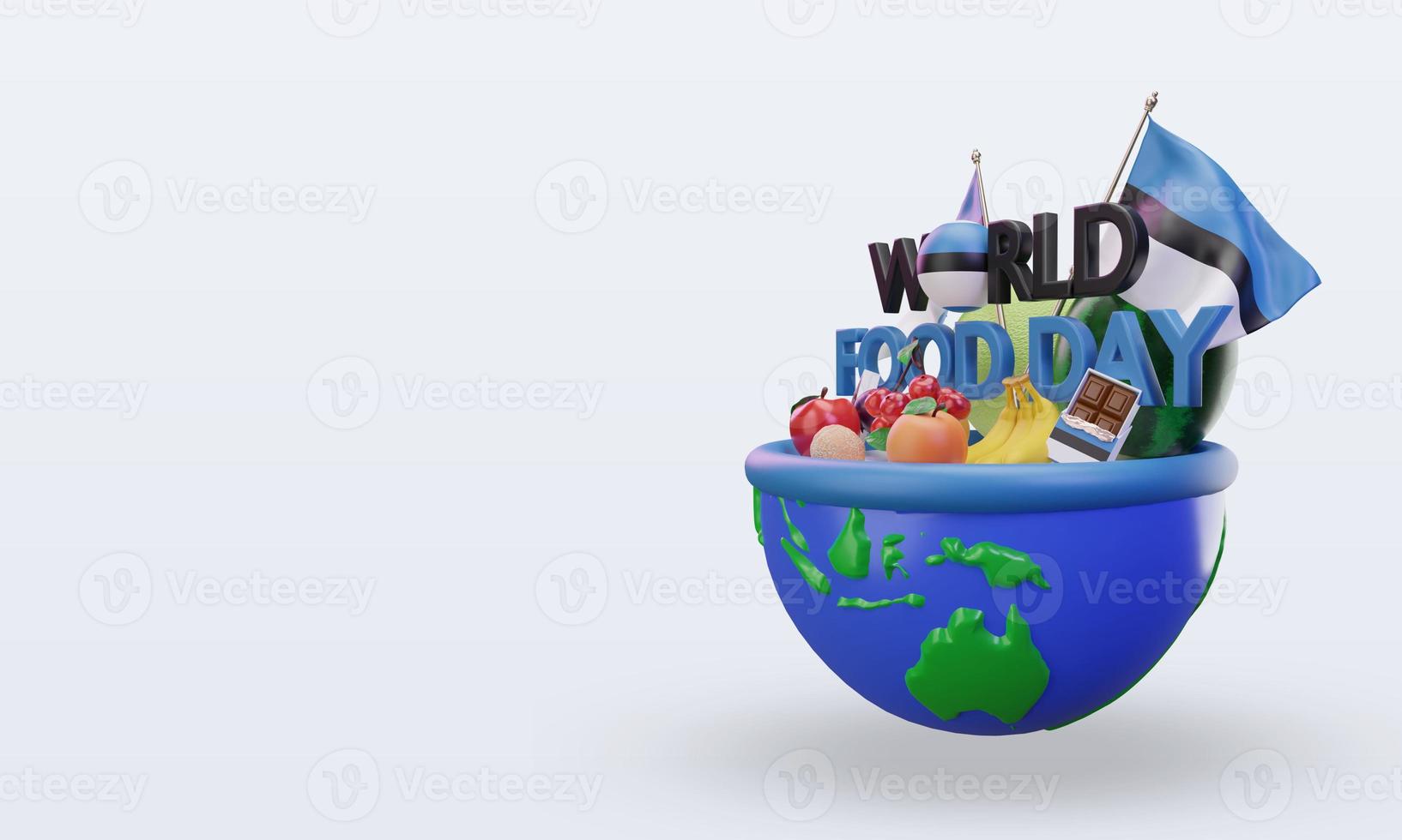 3d día mundial de la alimentación estonia renderizado vista derecha foto