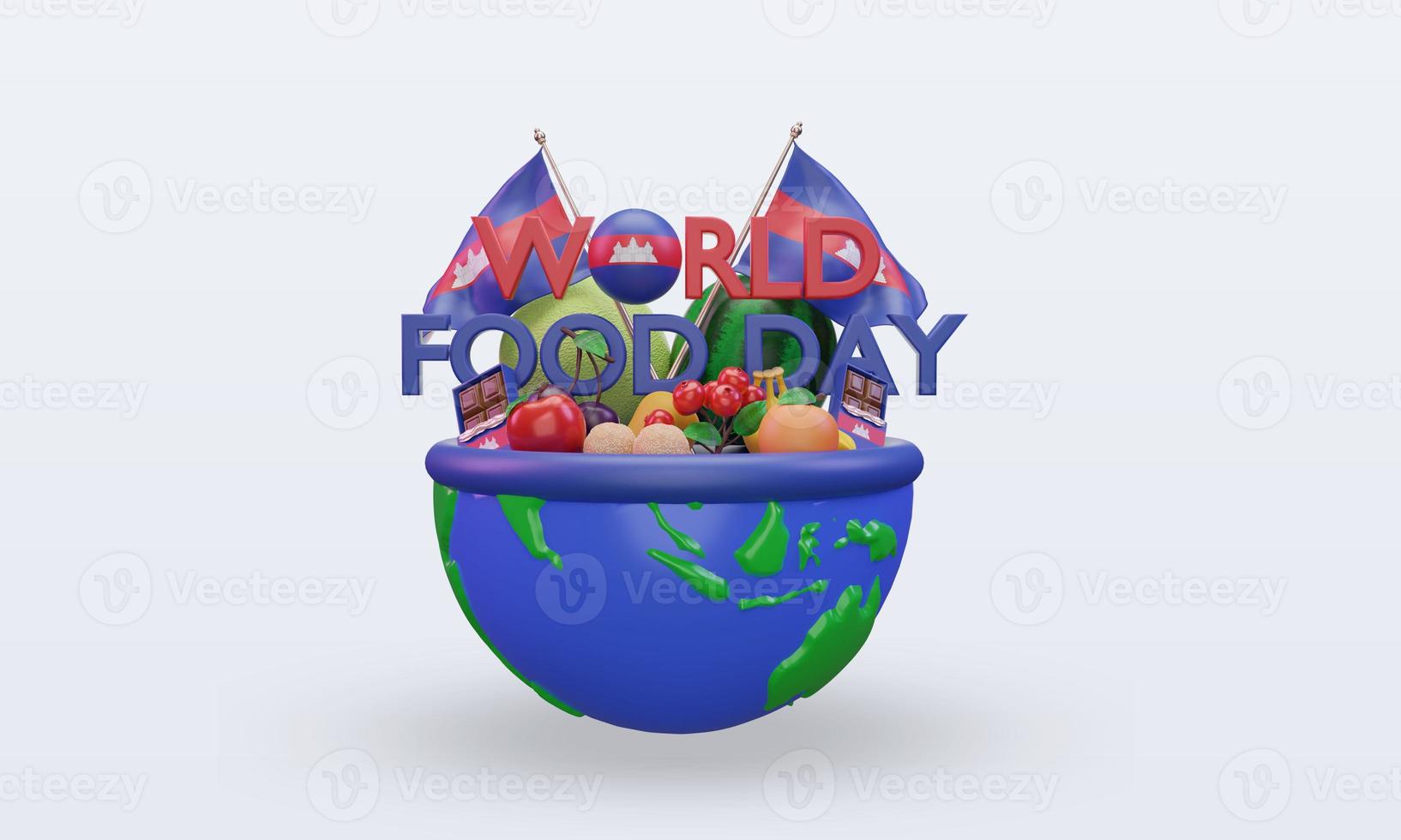 3d World Food Day Cambodia rendering front view photo