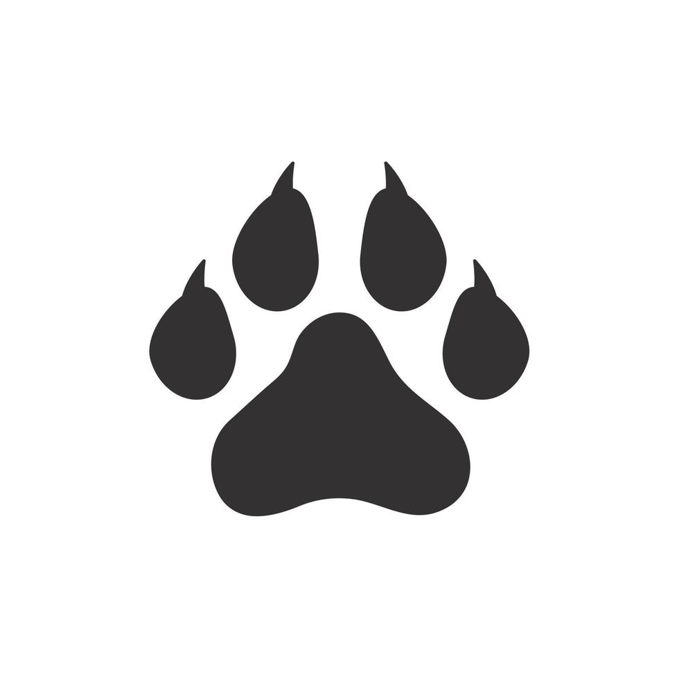 Dog and cat paws with sharp claws. cute animal footprints vector