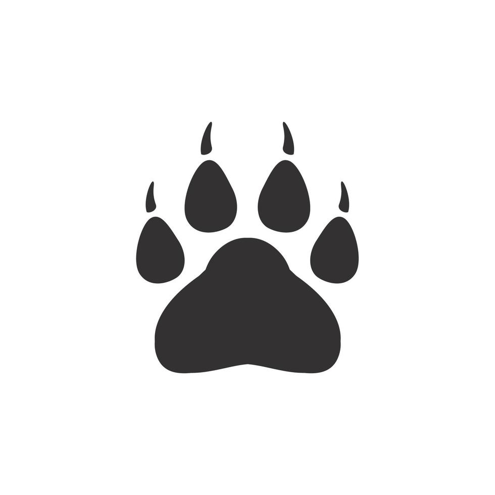 Dog and cat paws with sharp claws. cute animal footprints vector