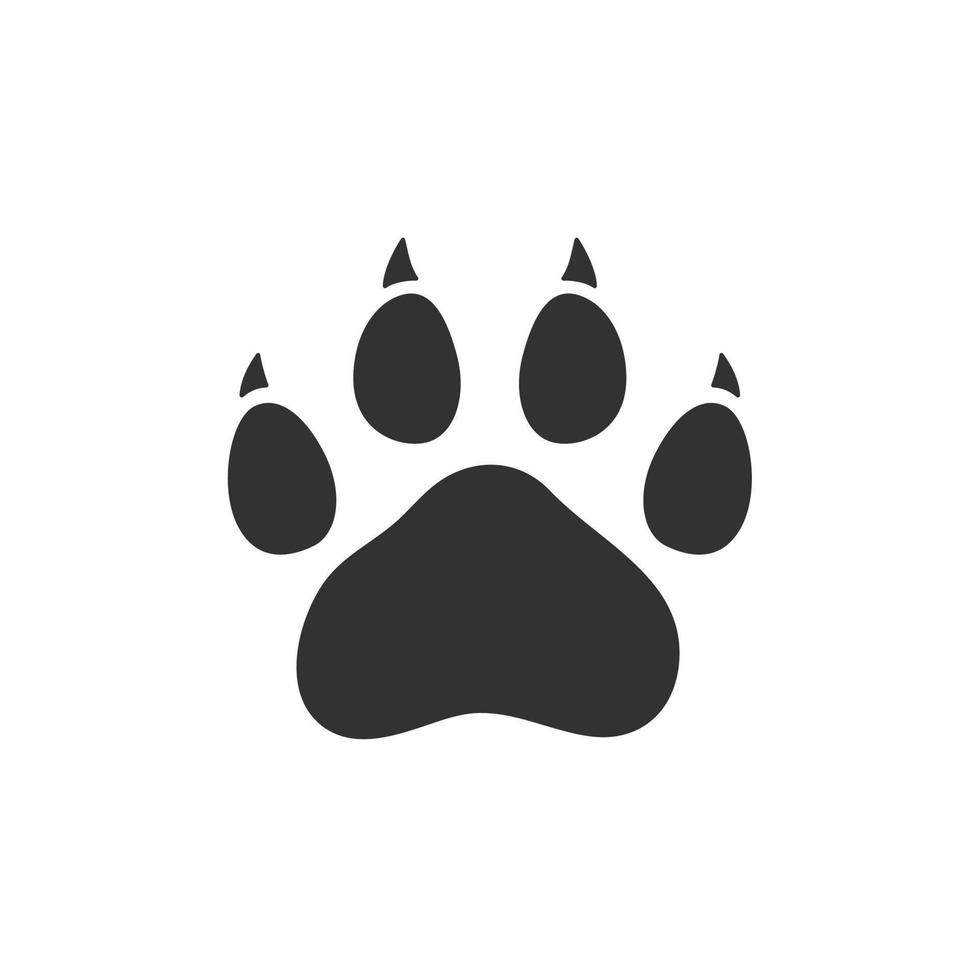 Dog and cat paws with sharp claws. cute animal footprints vector