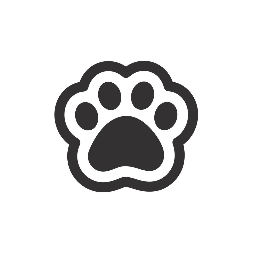 Dog and cat paws with sharp claws. cute animal footprints vector