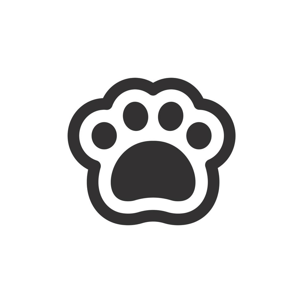 Dog and cat paws with sharp claws. cute animal footprints vector