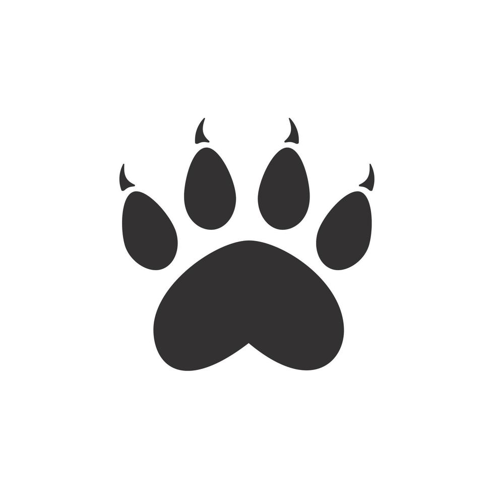 Dog and cat paws with sharp claws. cute animal footprints vector