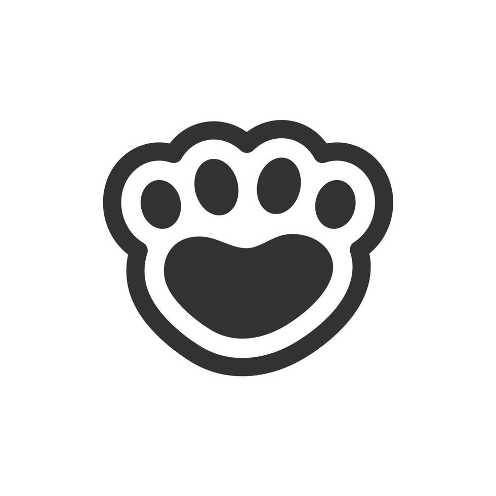 Dog and cat paws with sharp claws. cute animal footprints vector