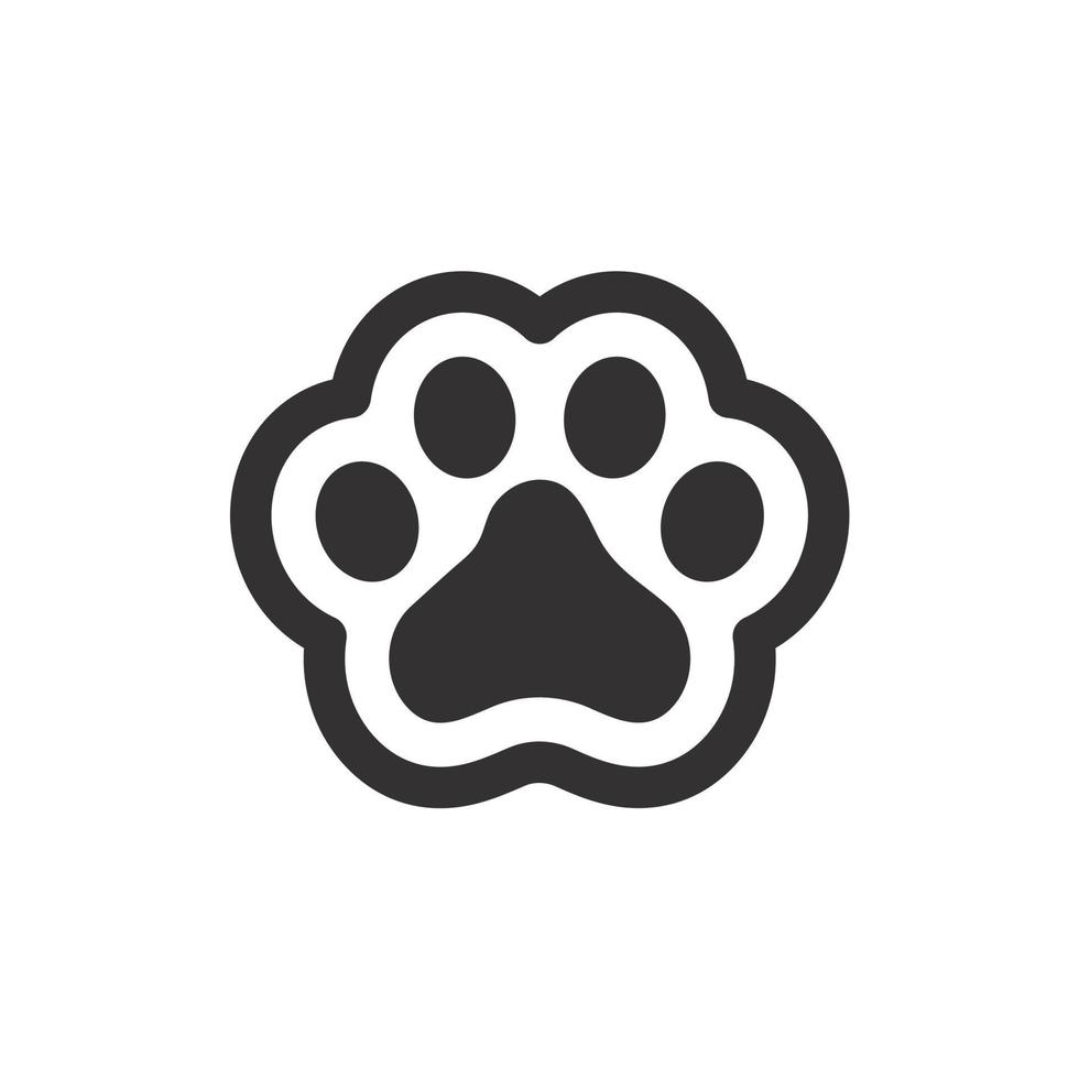 Dog and cat paws with sharp claws. cute animal footprints vector