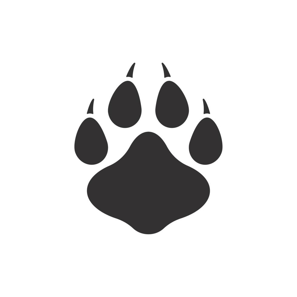 Dog and cat paws with sharp claws. cute animal footprints vector