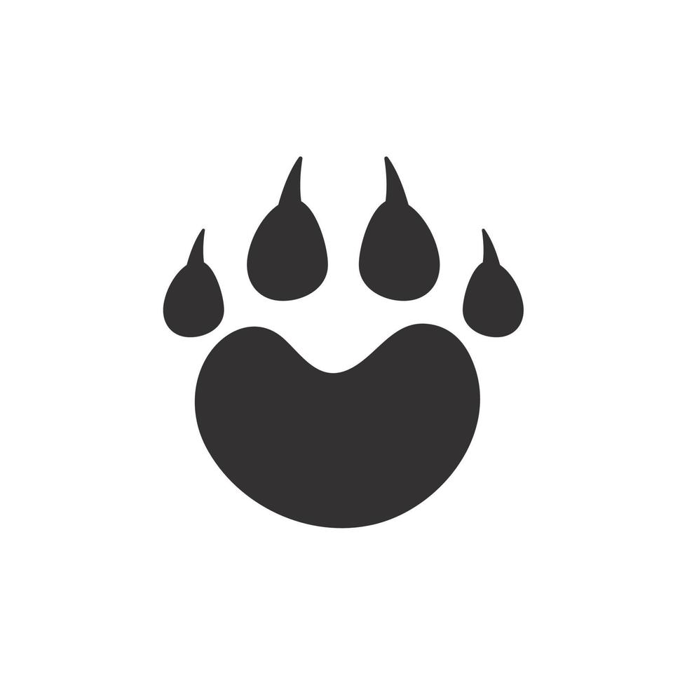 Dog and cat paws with sharp claws. cute animal footprints vector