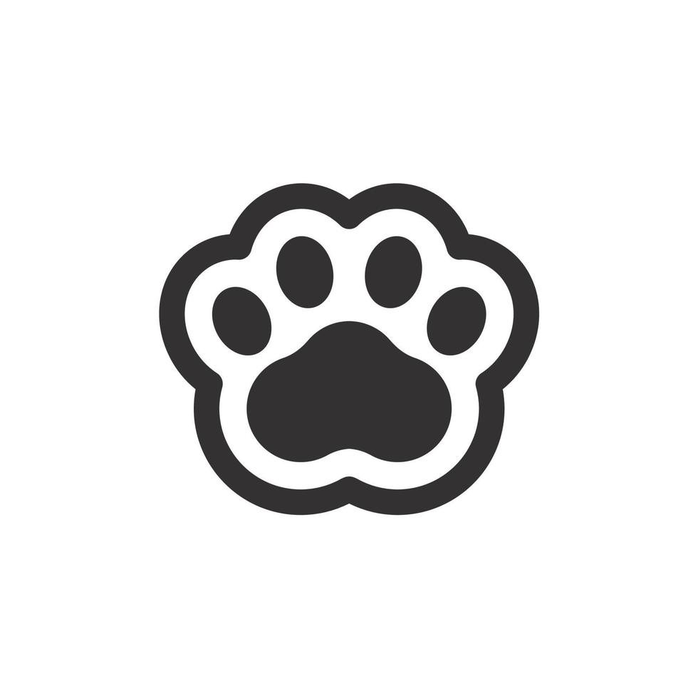 Dog and cat paws with sharp claws. cute animal footprints vector