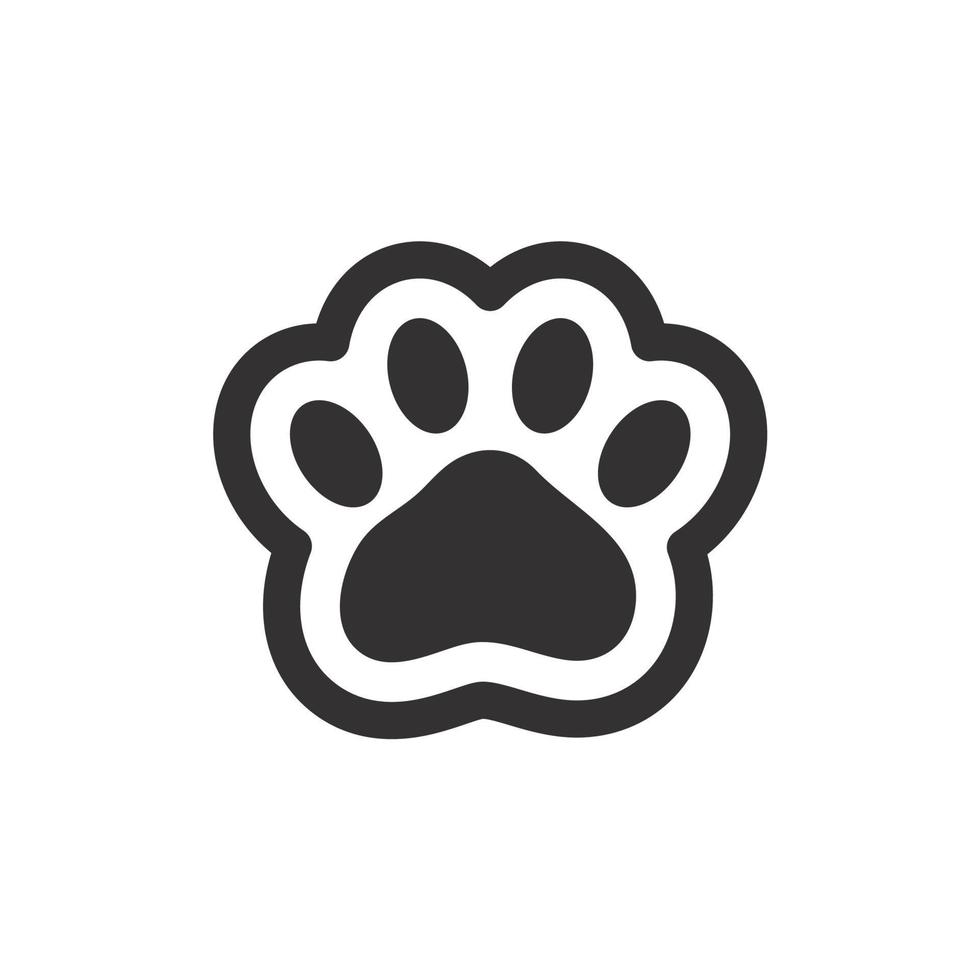 Dog and cat paws with sharp claws. cute animal footprints vector