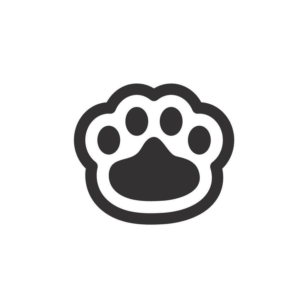 Dog and cat paws with sharp claws. cute animal footprints vector