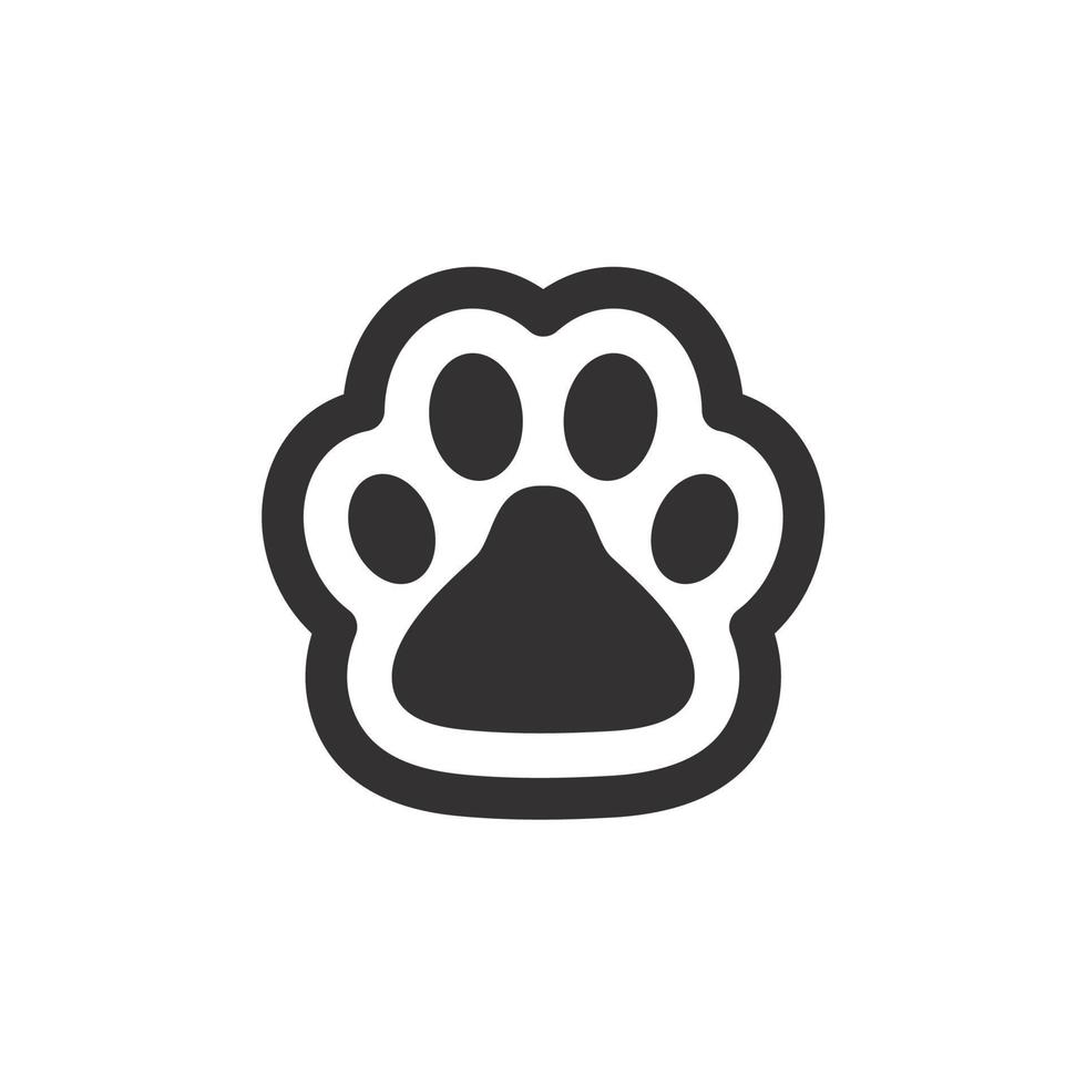 Dog and cat paws with sharp claws. cute animal footprints vector