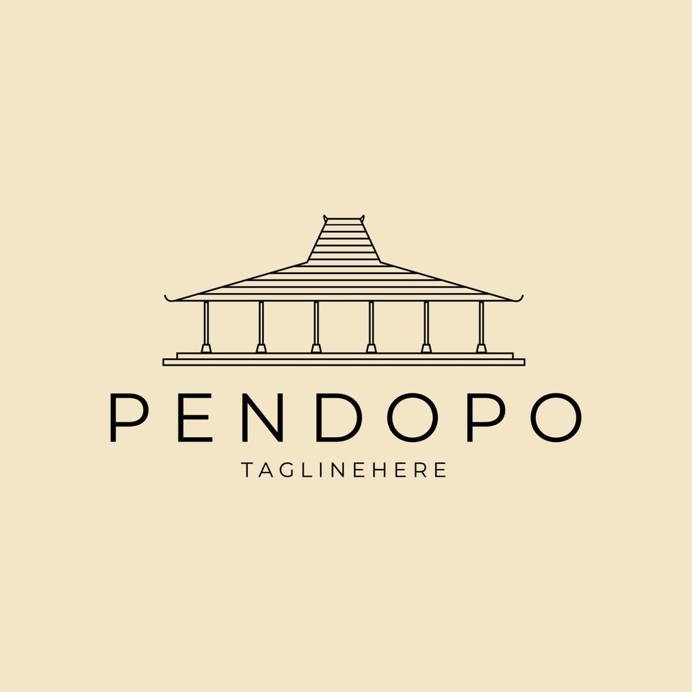 plantilla de diseño de logotipo de casa tradicional pendopo vector